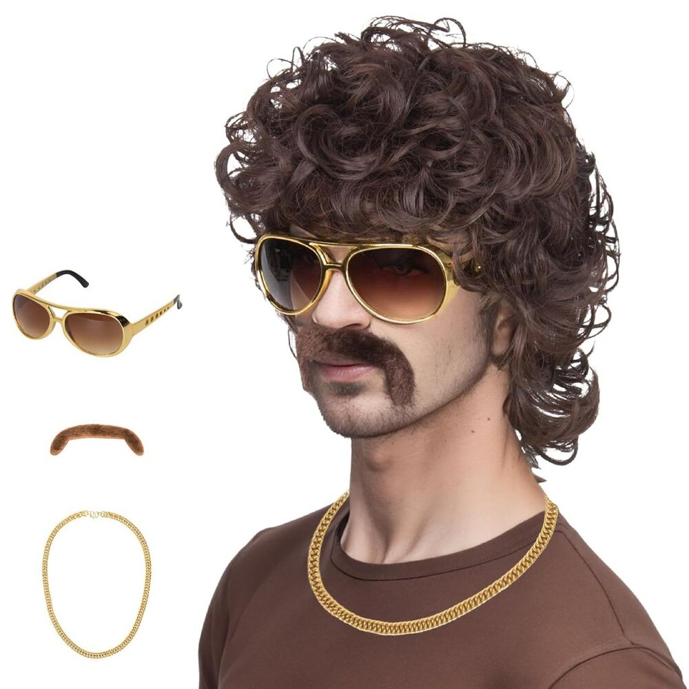70s Wigs for Men Disco Wig for Halloween Party